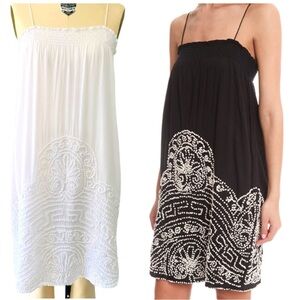 GAT RIMON Magda Cotton Embroidered Midi Dress in White Size M